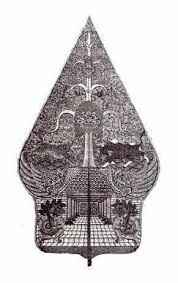 Gunungan atau kayon berbentuk kerucut (lancip) mencuat keatas melambangkan kehidupan manusia, semakin tinggi ilmu kita dan bertambah usia, kita harus semakin mengerucut manunggalin jiwa, rasa, cipta, karsa dan karya dalam kehidupan kita. Wayang Gunungan Seni Indonesia Bunga Teratai