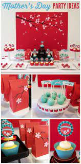 Let's make some easy chinese new year crafts to decorate the house and get in the festive mood. Spring Flowers Mother S Day Cherry Blossoms Themed Mother S Day Party Catch My Party Cherry Blossom Party Chinese Party Japan Party