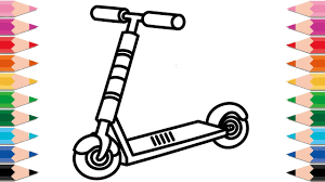 Use these images to quickly print coloring pages. How To Draw Scooter Coloring Pages Learn Colors For Kids Happy Family Youtube