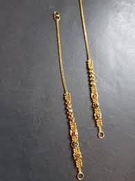 Ready For Sale Traditional Side Gold Ear Chains Pure Handmade 916 Kdm Hallmark Gold Weight 5 Grams Cod Ear Chain Gold Pure Products