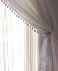 Linen Curtain 52 Pom Pom Bedroom Curtain Ivory Etsy In 2020 White Curtains Bedroom Ivory Curtains Pom Pom Curtains