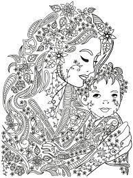 Mother And Child Coloring Page Sanat Desen Temel Sanat Mandala