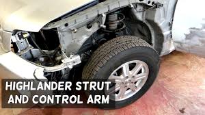 toyota highlander control arm and front strut replacement removal youtube toyota highlander control arm and front strut replacement removal