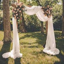 Wedding Arch Fabric Drape Georgette Draping Fabric For Wedding Backdrop Photography Background Chiffon Wedding Arch Or Tree Decor In 2021 Wedding Arch Wedding Backdrop Wedding Arches Outdoors