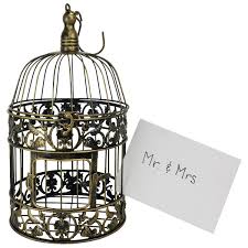 Find cream colored bird cages similar to the one pictured below. Birdcage Card Holder Antique Gold Elizabeth 14in
