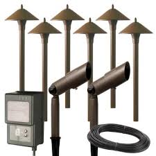 Hampton Bay Low Voltage Aged Brass Halogen 6 Path Light And 2 Spot Light Kit Hampton Bay Ceiling Fans Lighting