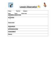 ¨ ensure the teacher to be rated has received the what to expect. Observation Lesson Plan Template Teaching Resources