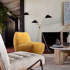 Pottery barn winslow arc sectional floor lamp. Curvilinear Mid Century 3 Light Floor Lamp