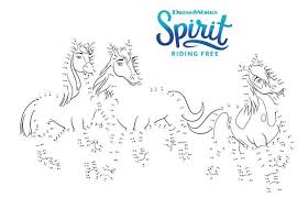 Spirit Riding Free Connect The Dots Coloring Page Free Coloring Pages Coloring Pages Free Birthday Stuff