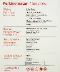 Pejabat pos kelana jaya, no. Waktu Operasi Pejabat Pos 2017 Pada Hari Sabtu San Coiy