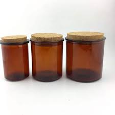 Glass apothecary jars with cork lids. Apothecary Cork Lid Amber Medium Glassware Imports