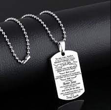 Custom Son Name Pendant Necklace To My Son Dog Tag Son Gift From Mom Son Pendant Necklace Gift For Son Son Gift Gifts For Him Boy Gift Son Gift Gifts For