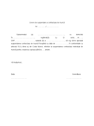Model Cerere Suspendare Contract De Munca Crestere Copil 2020