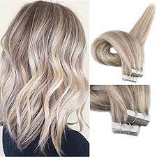 Many women have followed the lead of celebrities by hair extensions come in sections of synthetic or human hair that are sewn together at the top. Fshine 14inch Blonde Highlighted Human Hair Tape In Hair Extensions Pastel Hair Dye Color 22 Highlighted Color 18 Ash Blonde Glue In Remy Hair Extensions 20pcs 50gram Per Package Buy Online In