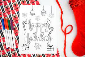 One of our favorite activities for the holidays throughout the we are super excited to have started a new happy coloring series here on made with happy. Free Printable Happy Holiday Coloring Pages Made With Happy