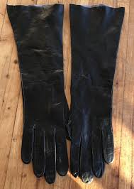 Black Leather Glove Mid Arm Long Style Vintage France Real Kid Size 6 3 4 Ebay Fall Fashion Dresses Black Leather Gloves Long Style
