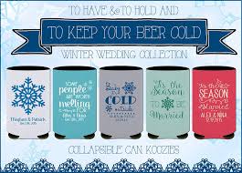 25 Winter Wedding Favors That Will Melt Your Heart Winter Wedding Favors Winter Wedding Wedding Koozies