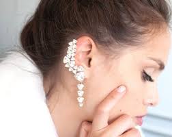 Climbing Earrings,bridal Chandelier Earrings,long Climbing Chandelier  Earrings,ear Crawlers,earcuff Earrings,crystal Earring,boho Earrings