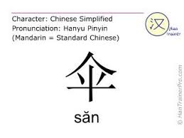 English Translation Of 伞 San Săn Umbrella In Chinese Chinese Letters Lettering Chinese