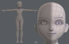 Base Mesh Girl Characterv04 3d Model 3d Model Model Character Art