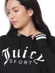 Juicy Couture Cropped Logo Pullover Hoodie Sudadera con Capucha para Mujer