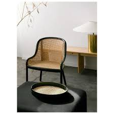 Salon Black Tray 15 75 In 2020 Black Rattan Chair Wicker Dining Chairs Home
