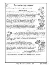 Kids need more time to rest and relieve stress. Writing A Persuasive Argument 4th Grade Reading Writing Worksheet Greatschools