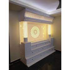 Water resistant, sturdy, durable wooden. White Polished Modern Corian Mandir For Home Rs 950 Square Feet Designo Crafts Creations Id 16991794362