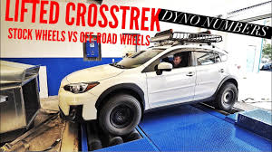 I this video we install a 1.5 inch lift kit on thomas's 2018 subaru crosstrek. Lifted Subaru Crosstrek Dyno Numbers Stock Tires Vs Mud Terrains Youtube