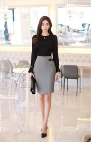 Circle Buckle Side Detail Wrap Style Pencil Skirt Korean Fashion Work Fashion Korean Fashion Women