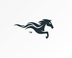 Dark Minimal Wavy Horse Logo Horse Logo Design Horse Logo Sports Logo Design