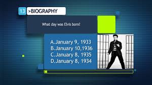 Click here to answer this trivia question on quiz club! Quiz Elvis Presley Trivia Test Quiz