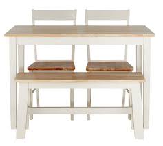 Buy Argos Home Chicago Solid Wood Table 2 Chairs Bench Space Saving Dining Sets Argos White Dining Chairs Solid Wood Table Dining Table With Bench
