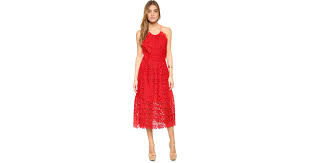 Cynthia Rowley Lace Back Dress In Red Lyst