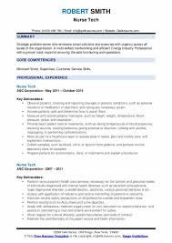 Nurse Tech Resume Samples Qwikresume