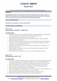 nurse tech resume samples qwikresume