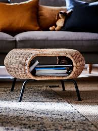 Gamlehult Rattan Anthracite Footstool With Storage Ikea In 2020 Storage Footstool Ikea Footstool