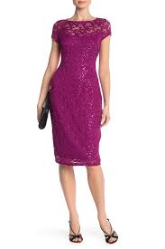 Marina Sequin Lace Cap Sleeve Sheath Dress Nordstrom Rack Midi Sheath Dress Long Sleeve Lace Gown Lace Sheath Dress