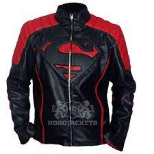 Superman Black And Red Leather Jacket Leather Jacket Superman Tall Men Clothing