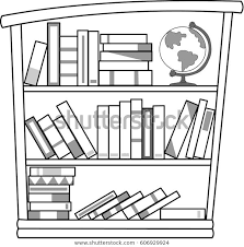 Bookcase Cartoon Black And White Clipart Black And White Book Clip Art Clip Art