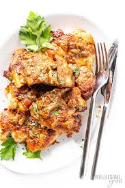 04 of 12 baked ranch chicken thighs Creamy Garlic Chicken Thighs Recipe Wholesome Yum