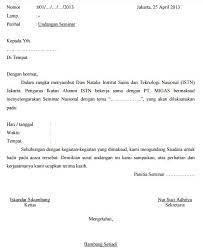 Selamat datang, apakah anda sedang mencari informasi surat undangan resmi merupakan surat undangan yang dibuat oleh instansi atau perusahaan untuk kegiatan yang formal seperti undangan rapat undangan seminar dll. Contoh Surat Undangan Seminar Nasional Himpunan Mahasiswa Terbaru