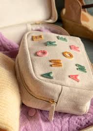 Embroidered Pouch Amore In 2020 Pouch Embroidered Sezane