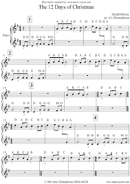 Lightly row recorder letter notes heppe digitalfuturesconsortium org. The 12 Days Of Christmas Easy Piano Sheet Music By Christmas