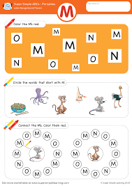 Letter m coloring pages, worksheets and posters. Letter Recognition Phonics Worksheet M Uppercase Super Simple