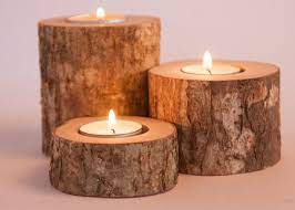9 Rustic Candle Holders Tea Light Holder Woodland Wedding Centerpiece Rustic Wedding Decor Home De Rustic Candle Holders Rustic Candles Wood Candle Holders