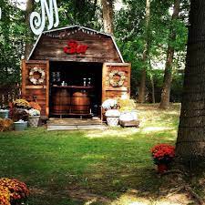 Turned A Shed Into A Bar For Our Rustic Theme Bar Shed Backyard Bar Backyard Bar Shed