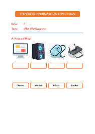 Lembar kerja tema alat komunikasi. Alat Alat Komputer Worksheet