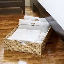Made of sturdy woven willow with washable cloth liner, our storage basket is the perfect size for under the bed or coffee table. Water Hyacinth Coffee Table Under Bed Bin Under Bed Water Hyacinth Container Store