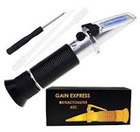 Gain Express 0-32% Brix Refractometer ATC High-Concentrated Sugar Solution Content Test Tool 0.2% Division, Homebrew Tester Meter, Brandy Beer Fruits ...